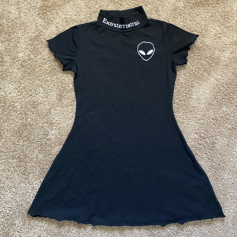 Take me to your leader mini dress in black